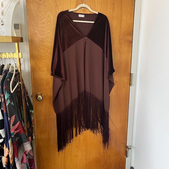 NWT Free People Velvet Dreams Fringe Kimono - Picture 4 of 6